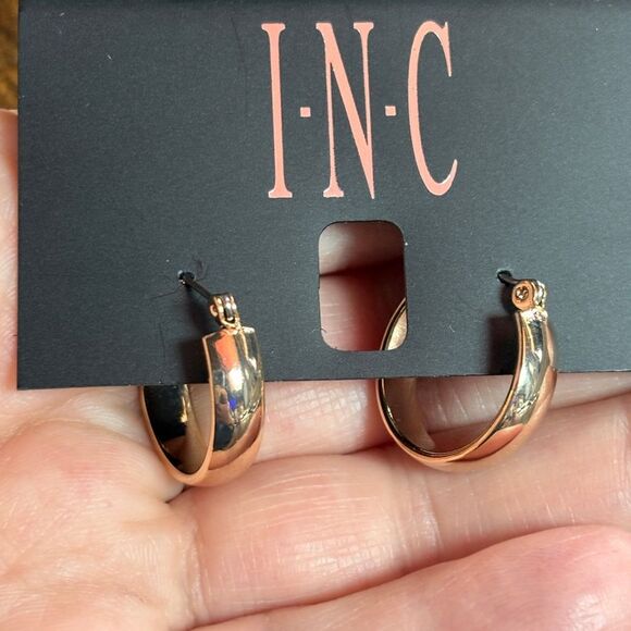 INC International Concepts Gold Hoop Earrings - Picture 4 of 4